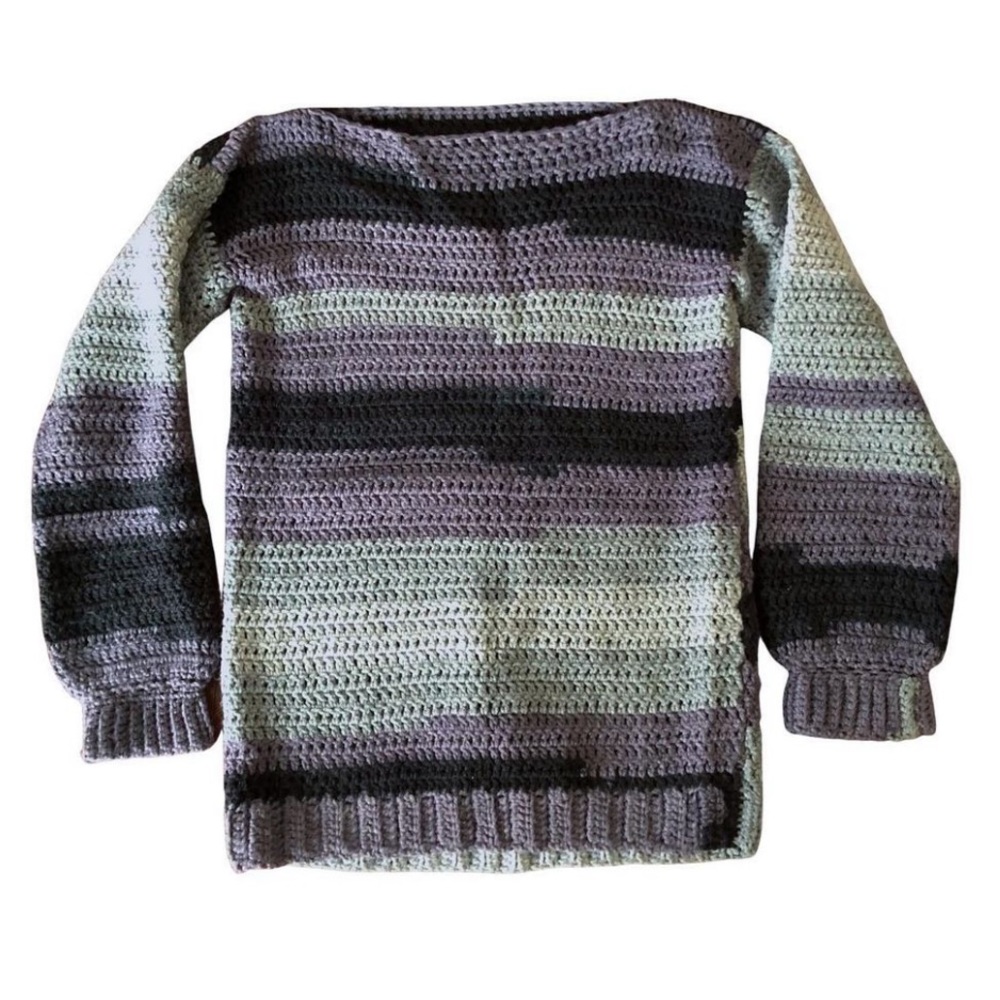 Crochet striped sweater